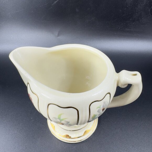 Vintage 1930s Porcelier Painted Creamer Small Pitcher USA Floral Pattern Antique - Picture 10 of 12
